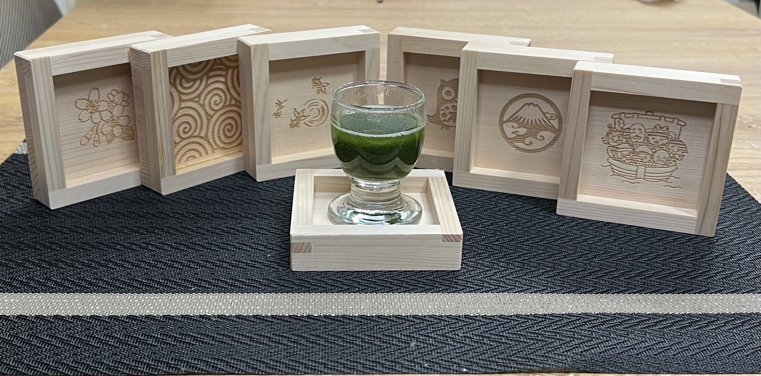 🌿Set Matcha & Dessous de verre en cyprès
